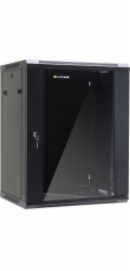 NETRACK 019-150-645-022 wall/hanging cabinet 19 15U/450 mm glass door black remov. side pan.