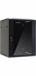 NETRACK 019-150-66-022 wall/hanging cabinet 19 15U/600 mm glass door black remov. side pan.