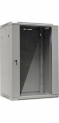 NETRACK 019-180-645-021 wall/hanging cabinet 19 18U/450 mm glass door grey remov. side pan.