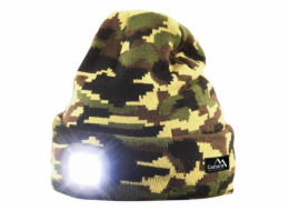 LED čelovka Cattara čepice ARMY s LED svítilnou USB nabíjení