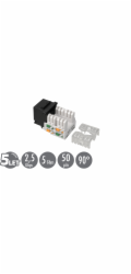 Zařezávací keystone Solarix CAT5E UTP svorkovnice 90° SXKJ-5E-UTP-BK-90