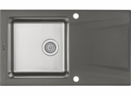 Deante PRIME DŘEZ ANTRACITOVÁ METALICKÁ ŽULA-OCEL 860X500X220 + ÚSPORA MÍSTA