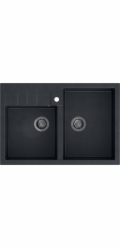Dřez Quadron BILL 120 GraniteQ černý diamant/ocelové prvky