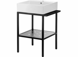Umyvadlo Deante TEMISTO BÍLÉ UMYVADLO NA DESKU 500x400 MM + STOJACÍ KONZOLE