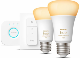 Startovací sada Philips Hue Bridge + 2 x E27 8W WA žárovka + vypínač (929002468406)