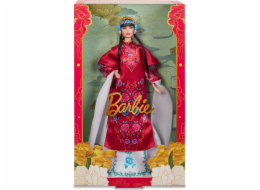 Mattel Barbie panenka Lunar New Year Signature s červeným květinovým hábitem