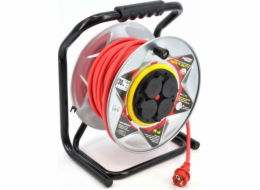 AWTools prodlužovací kabel kovový buben červený Heavy Duty 40m 3x1,5 mm 16A, 3680W, IP44 (AW70252)
