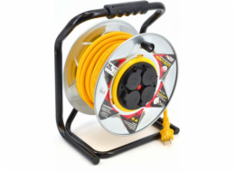 AWTools prodlužovací kabel kovový buben žlutý Heavy Duty 25m 3x2,5mm 16A, 3680W, IP44 neopren (AW70262)