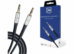 3mk audio kabel - AUX Cable Jack 3,5 mm - Jack 3,5 mm, délka 1 m, černá