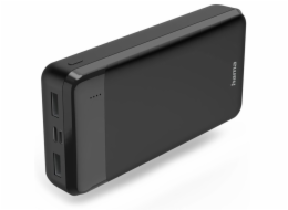 HAMA powerbanka Eco Power 20, 20000 mAh, 2 A, 2 výstupy: 2x USB-A, vstup micro USB/USB-C, černá