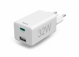 HAMA set: rychlá USB nabíječka USB-C PD/QC, USB-A, 32 W + kabel USB C-C 1 m