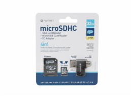 PLATINET 4-in-1 microSD 32GB + CARD READER + OTG + ADAPTER