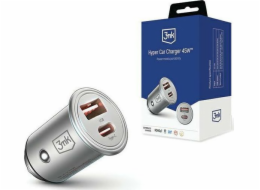 3mk nabíječka do auta - Hyper Car Charger 45W, 1x USB + 1x USB-C (PD)