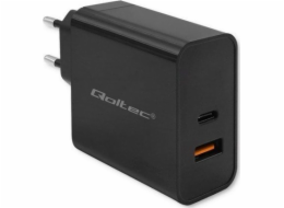 Nabíječka Qoltec Super Quick PD nabíječka | 1xUSB-C | 1xUSB | 90W | 5-20V | 2,4-4,35A | Černá