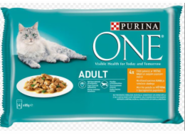 Mokré krmivo pro kočky ONE, kuřecí maso, 4 × 85 g