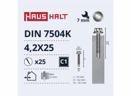 Samořezné šrouby Haushalt, DIN 7504K, 4,2 x 25 mm, 25 ks.