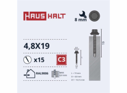 Samořezné šrouby Haushalt, DIN 7504K, 4,8 x 19 mm, 15 ks.