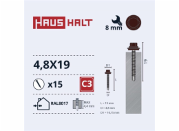 Samořezné šrouby Haushalt, DIN 7504K, 4,8 x 19 mm, 15 ks.