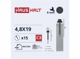 Samořezné šrouby Haushalt, DIN 7504K, 4,8 x 19 mm, 15 ks.