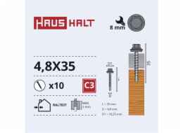 Samořezné šrouby Haushalt, DIN 7504K, 4,8 x 35 mm, 10 ks.