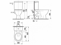 WC JIKA LYRA PLUS H8263840002421, 360×630 mm