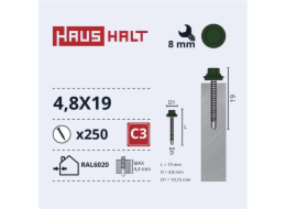 SAVISR 4,8X19 MET+EPDM RAL6020 (250-12)