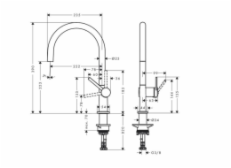 Kuchyňská baterie Hansgrohe TALIS M54 72804670, černá