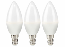 NEDIS LED žárovka E14/ svíčka/ 4,9 W/ 220 V/ 470 lm/ 2700 K/ teplá bílá/ matná/ 3 kusy