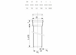 Venkovní kanalizační potrubí Magnaplast, O 110 mm, SN8, 3m