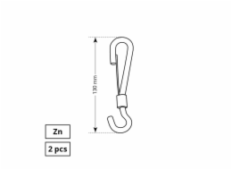 Zapínací karabina Haushalt, ZN, 2DD, 6 x 130 mm