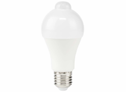 NEDIS LED žárovka E27/ A60/ 8,5 W/ 220 V/ 806 lm/ 3000 K/ teplá bílá/ detekce pohybu/ matná