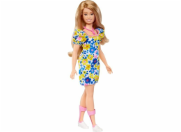 Barbie Fashionista Downův syndrom v panence s květinovými šaty