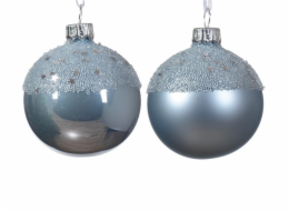ozdoba na vánoční stromeček Decoris, světle modrá, 8 cm, sklo