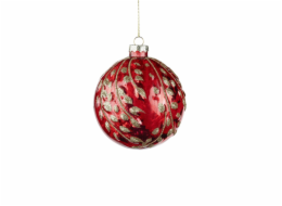 ozdoba na stromeček Christmas Touch, červená, 10 cm, sklo