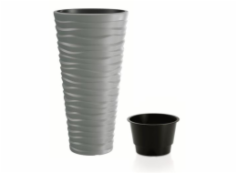 Květináč Prosperplast SAND SLIM šedý kámen 39 cm 