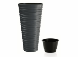 Květináč Prosperplast SAND SLIM antracit 34,9 cm 