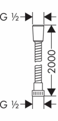 Hansgrohe Metaflex chromová sprchová hadice 200cm (28264000)