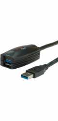 ROLINE aktivní prodlužovací kabel USB 3.0/ zástrčka USB 3.0 - zásuvka USB 3.0/ černý/ 5 m