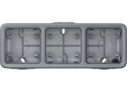 Legrand PLEXO55 Trojitý horizontální přisazený box šedý (069680)
