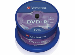 Verbatim DVD+R 4,7 GB 16x 50 kusů (43550)