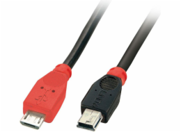 Lindy microUSB - miniUSB USB kabel 0,5 m černý (31717)