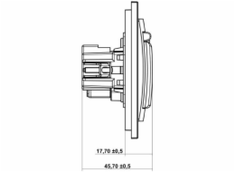 Karlik Deco zásuvka odolná proti stříkající vodě s/s kouřovou klapkou, grafitově matná (28DGPB-1zd)