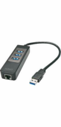 Lindy USB HUB 1x RJ-45 + 3x USB-A 3.0 (43176)