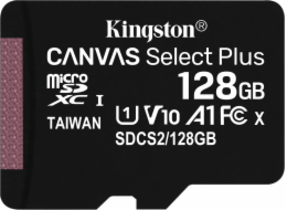 MicroSDXC karta Kingston Canvas Select Plus 128 GB Class 10 UHS-I/U1 A1 V10 (SDCS2/128 GBSP)