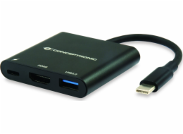 Concepttronic DONN01B USB-C stanice/replikátor - HDMI + USB-C + USB černý (DONN01B)