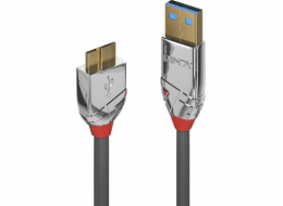Lindy USB-A - micro-B USB kabel 1 m stříbrný (36657)