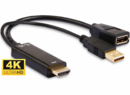 MicroConnect HDMI AV adaptér – DisplayPort + USB-A černý (HDMDPP1)