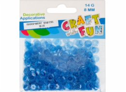 Craft with Fun CF SEQUINS TRANSPARENT 8MM BLUE 40/400