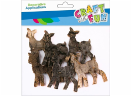 Craft with Fun CF DEKORACE DŘEVĚNÁ KŮRA JELENÍ KŮRA 5CM 6KS 12