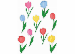 LearnHow Jarní dekorace do oken - Tulipány 01 9 ks